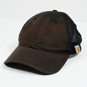 Carhartt Snapback Trucker Hat Black Mesh Back Sun Faded Cap